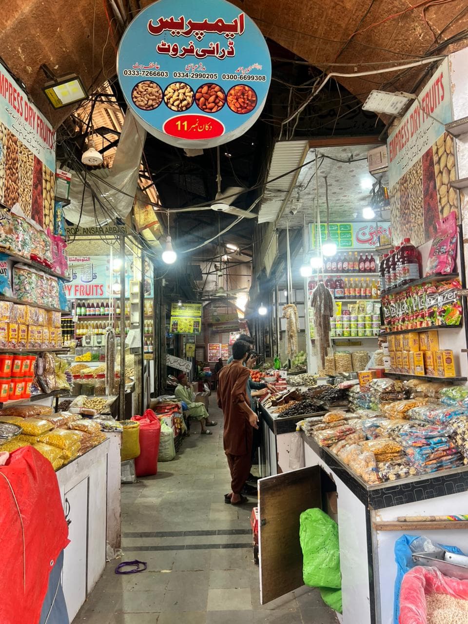 Empress Dry Fruits stall stacked with nuts and dried fruit