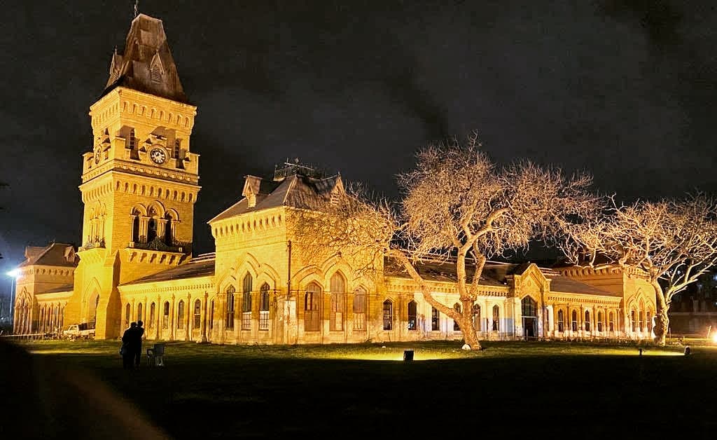 Empress Market illuminated at night after restoration